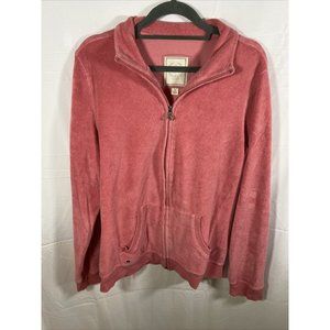 Merona Sweater Womens Medium Pink‎ Thick Fleece Full Zip Pockets Ladies